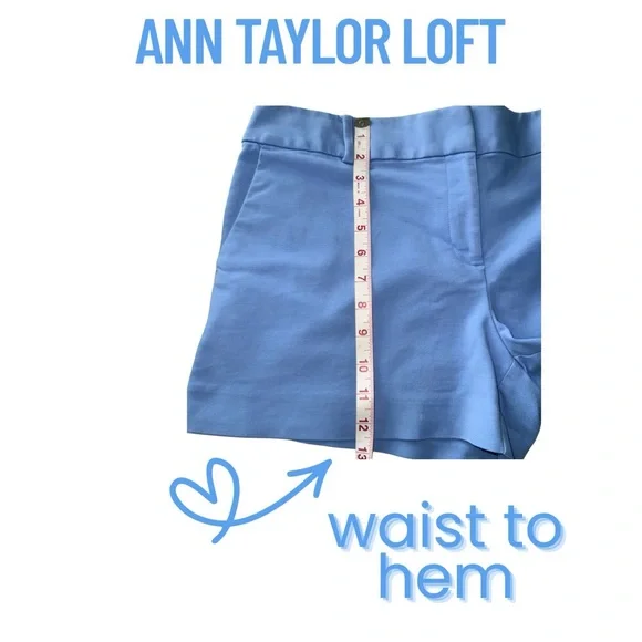 LOFT High Waist Blue Shorts (Riviera) - Picture 5 of 8